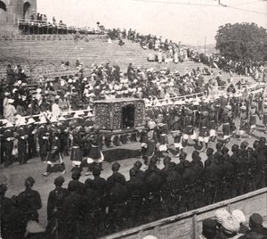 Osavaltion palankiini kuninkaallisessa kulkueessa, Delhi, Intia, 1912.