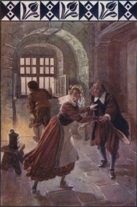 "Kello yhdeksältä tänä iltana", hän sanoi hänelle (väri litho)