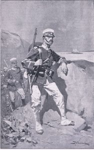 Japanilainen sotilas (litho) tekijältä H. M. Koekkoch