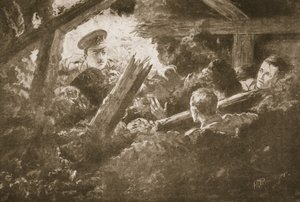 Toinen luutnantti C.F.H. Calvert kaivaa esiin ja pelastaa kaksi miestä kaivosgallerialta, joka oli pudonnut sisään tekijältä H. Ripperger
