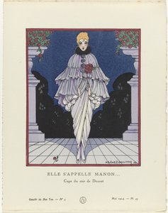Gazette du Bon Ton, 1914 - nro 5, pl. 45: Hänen nimensä on Manon (...) / Doucet