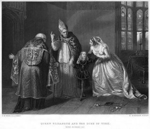 Kuningatar Elisabet ja Yorkin herttua kuningas Richard III, 1800-luku.