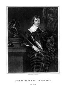 Robert Rich, Warwickin toinen jaarli, Englannin siirtomaavalvoja, 1827 tekijältä H. Robinson