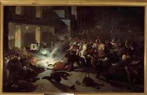Napoleon III:n salamurhayritys Felice Orsinin toimesta Pariisissa 14. tammikuuta tekijältä H. Vittori Romano