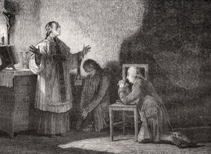 Ludvig XVI (1754-93) rukouksessa ennen teloitustaan