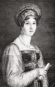 Mademoiselle Mars, kaiverrus La Plante, Louis Blancin (1811-82) "Histoire de la Revolution Francaisesta" tekijältä H. de la Charlerie