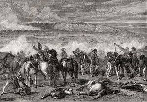 Jemappesin taistelu, 6. marraskuuta 1792, kaivertaja Alexandre Hurel. tekijältä H. de la Charlerie