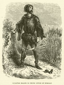 Gulliver alkaa ajatella itsestään vähän (kaiverrus) tekijältä after Hablot Knight Browne