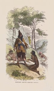 Robinson pelastaa perjantain (värillinen kaiverrus) tekijältä after Hablot Knight Browne