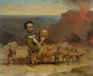 Karikatyyri Edward Bulwer Lyttonista (1803-1873) tekijältä Hablot Knight Browne