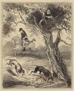 Dick Turpin on verikoirien metsästämä tekijältä Hablot Knight Browne