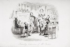Herra Bucketin ystävällinen käytös, kuvitus Charles Dickensin (1812-70) 