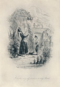 Teen itseni tunnetuksi tädilleni. Etsaus David Copperfieldiltä, 1840-1880, 1923 tekijältä Hablot Knight Browne