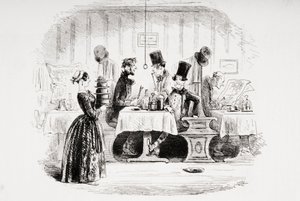 Mr. Guppyn viihde, kuvitus Charles Dickensin (1812-70) 