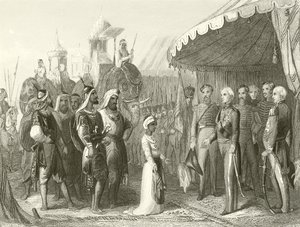 Maharajah Dhuleep Singhin esitys Sir Henry Hardingelle. tekijältä Hablot Knight Browne
