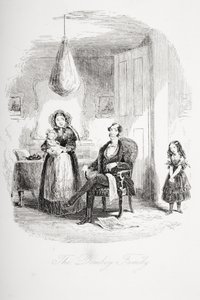 Dombey-perhe, Charles Dickensin (1812-70) kuvitus teoksesta Dombey and Son, julkaistu ensimmäisen kerran 1848 tekijältä Hablot Knight Browne