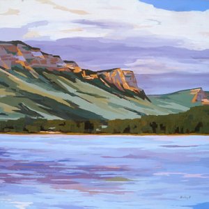 Tuleva sade, Haviland Lake, n. 2024 (öljy kankaalle) tekijältä Hadley Rampton