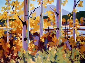 Teton Aspen, n. 2024 (öljy kankaalle) tekijältä Hadley Rampton