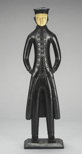 Merikapteenihahmo, Queen Charlotte Islands, Brittiläinen Kolumbia, n. 1840 (argilliitti ja norsunluu) tekijältä Haida