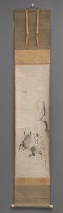 Bull and Rider, 1600-luvun alku - 1800-luvun loppu (Riippuva rulla: muste paperille) tekijältä Hanabusa Itcho