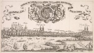 Panoraamanäkymä Nürnbergiin: Keskiosa, 1552.
