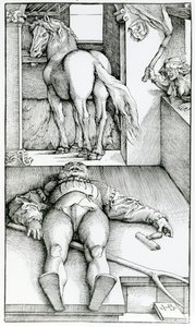 Nukkuva sulhanen ja velho tekijältä Hans (after) Baldung Grien
