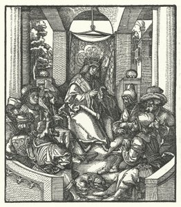 Ranskan kuningas Ludvig XI neuvottelee flaamilaisten kapinallisten kanssa tekijältä Hans (after) Burgkmair