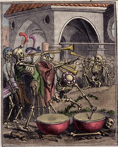 Nuoren Hans Holbein (1497-1543) kaiverrus "Dances macabre" -kirjasta.