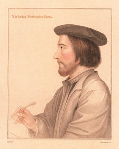 Nicholas Borbonius, latinalainen runoilija ja opettaja, 1812 (kaiverrus) tekijältä Hans (after) Holbein the Younger