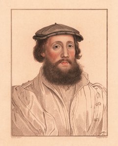 Tuntemattoman miehen muotokuva, kuningas Henrik VIII:n hovi, n. 1532.,1812 (kaiverrus) tekijältä Hans (after) Holbein the Younger