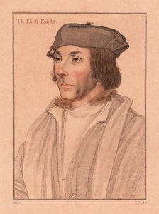 Sir Thomas Elyot, englantilainen diplomaatti ja tutkija, 1812 (kaiverrus) tekijältä Hans (after) Holbein the Younger