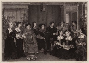 Sir Thomas Moren perhe (kaiverrus) tekijältä Hans (after) Holbein the Younger