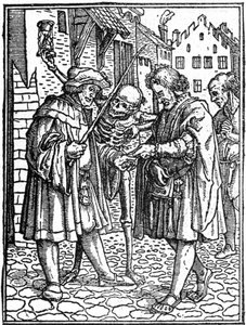Hans Holbein nuoremman (1497-1543): asianajajan tekokuolema (kaiverrus) tekijältä Hans (after) Holbein the Younger