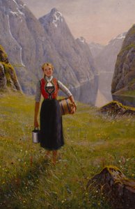 Dairymaid (öljy kankaalle) tekijältä Hans Andreas Dahl