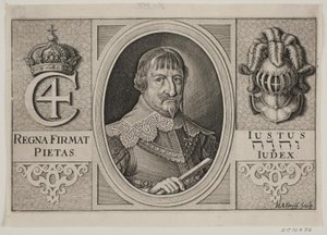 Kristitty IV. Kuvitus Peder Vinstrupille, "The Danish Hornblower", 1644