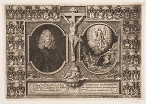 Gregers Friis a Ålstrup, així com Crist a la creu i la resurrecció de Crist. Envoltat d