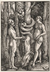 Aadam ja Eeva, n. 1514. tekijältä Hans Baldung