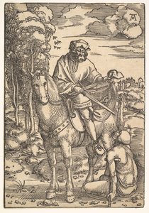 Pyhä Martinus hevosen selässä, 1400-1500-luku. tekijältä Hans Baldung