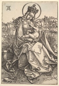 Neitsyt ruohorannalla, 1505. tekijältä Hans Baldung