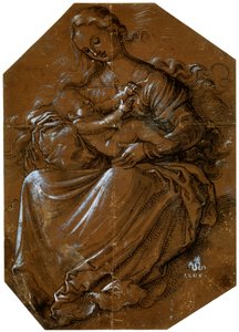 Neitsyt ja lapsi, c1500-1545 tekijältä Hans Baldung