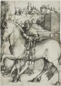 Sulhanen hillitsemässä hevosta tekijältä Hans Baldung Grien