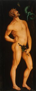 Adam - Peinture de Hans Baldung (1484-1545) - 1525-1526 - Öljy puulle - 208,5x83,5 - Szepmuveszeti Muzeum, Budapest tekijältä Hans Baldung Grien