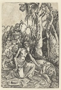 Pyhä Hieronymus katujana erämaassa tekijältä Hans Baldung Grien