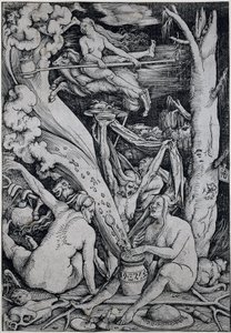 Noidat loihtivat noidasapatin aikana tekijältä Hans Baldung Grien