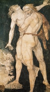 Herkules ja Antaeus, noin 1530 tekijältä Hans Baldung Grien