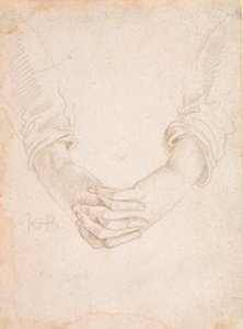 Tutkimus naisen käsistä ristissä tekijältä Hans Baldung Grien