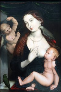 Madonna papukaijojen kanssa tekijältä Hans Baldung Grien