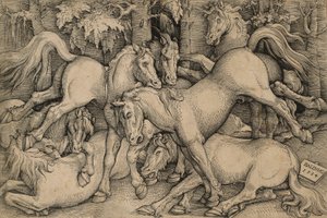 Villihevosten taistelu tekijältä Hans Baldung Grien