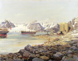 Andree Polar Expeditionin laivat ankkuroituivat parvekkeelta, Dane