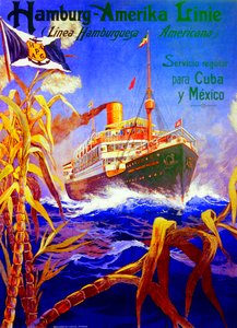 Hamburg American Linea mainostava juliste